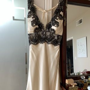 WHBM satin/ lace halter dress